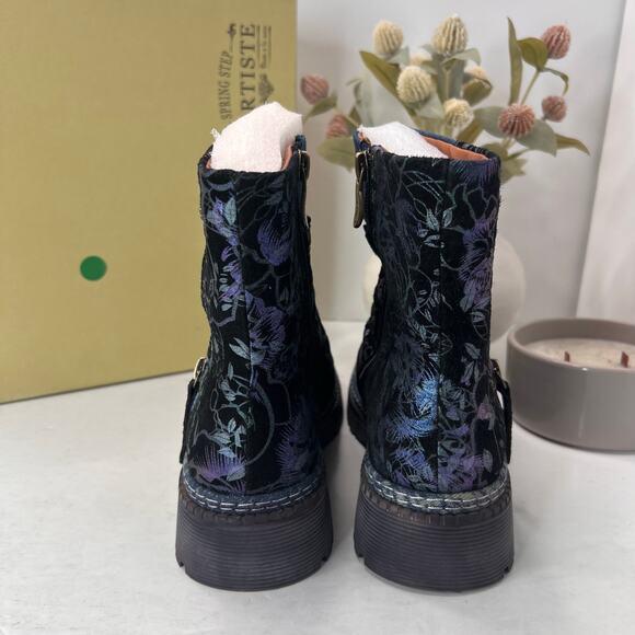 L'Artiste by Spring Step Avrilrose Leather/Textile Boot Multi Women 6.5-7 NWB - Picture 4 of 11